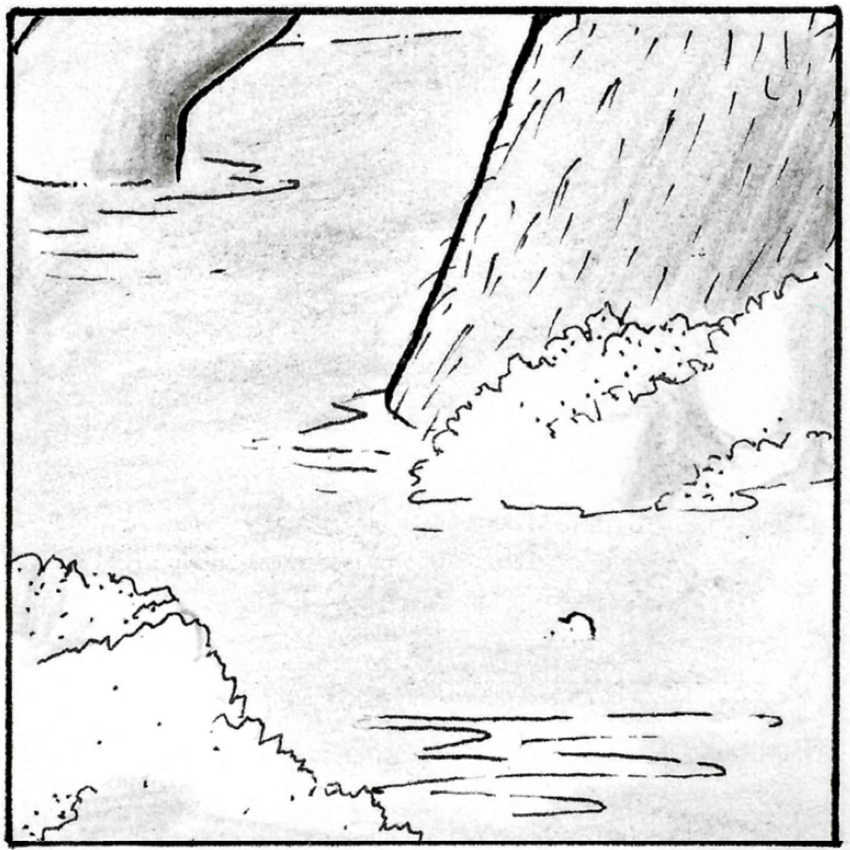 A close up of Adam's arm as he reaches into the water, his hand is submerged.