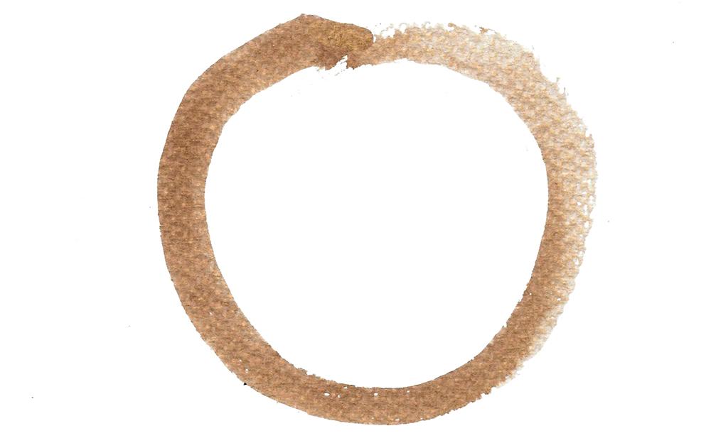 An enso circle in brown ink by Adam Westbrook