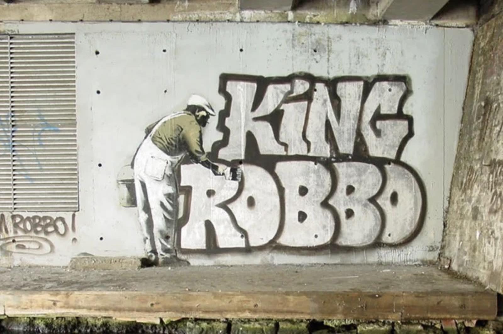 Street art by King Robbo on the Regent’s Canal, London