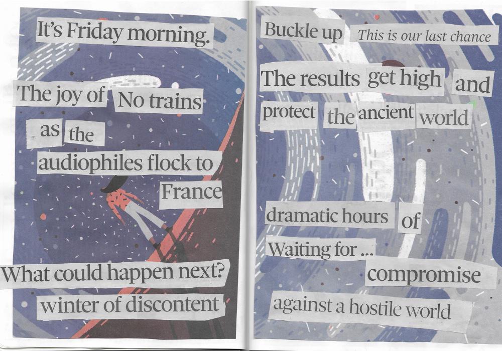 A page of collage from Adam Westbrook’s sketchbook