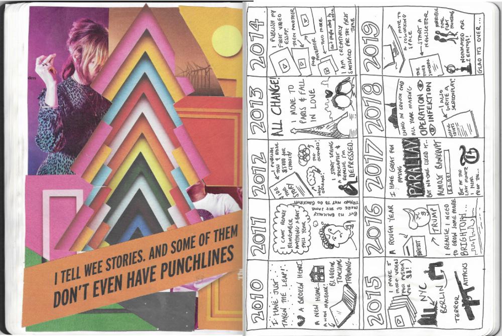 A page of collage from Adam Westbrook’s sketchbook