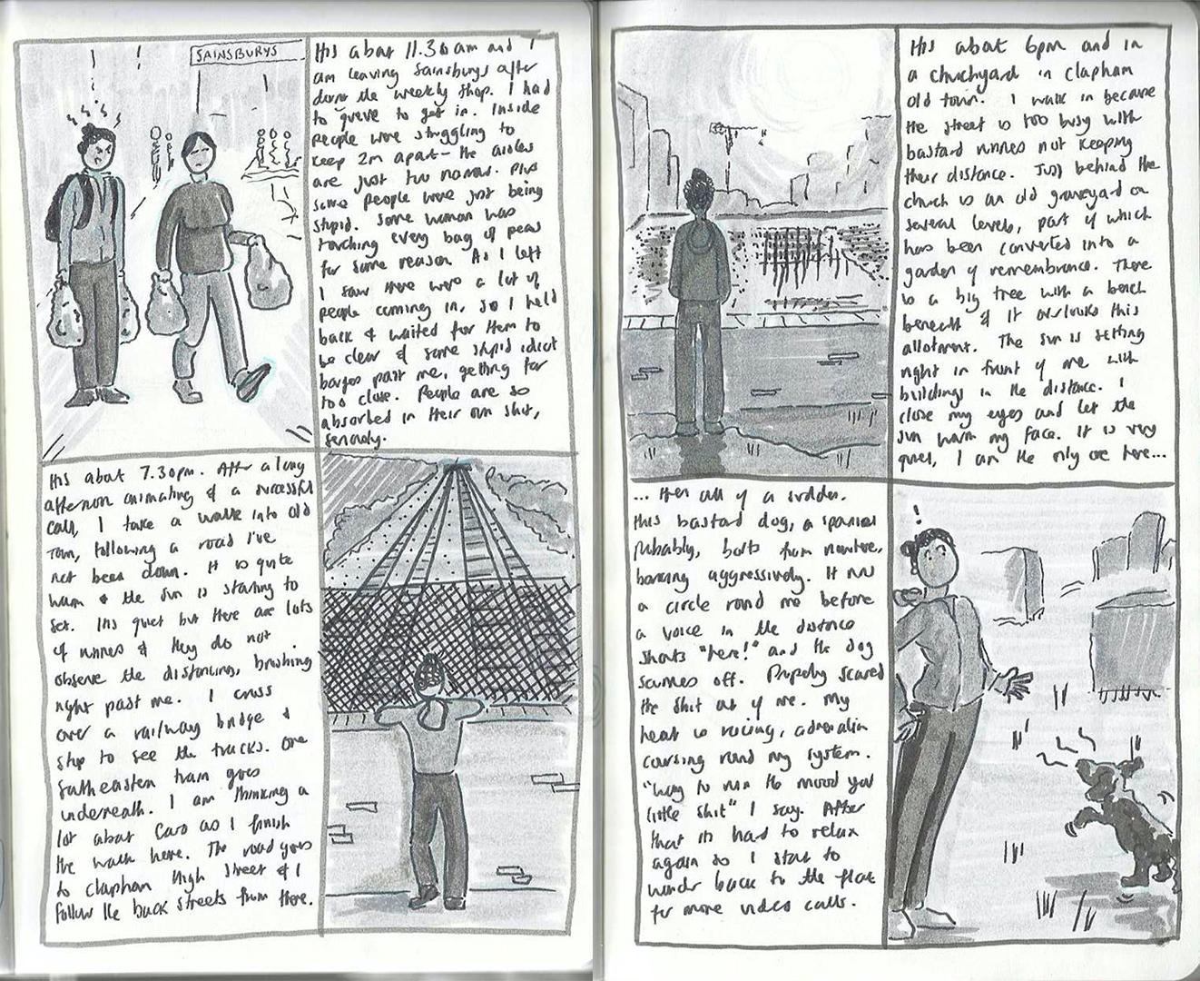 A comic journal page from Adam Westbrook’s sketchbook