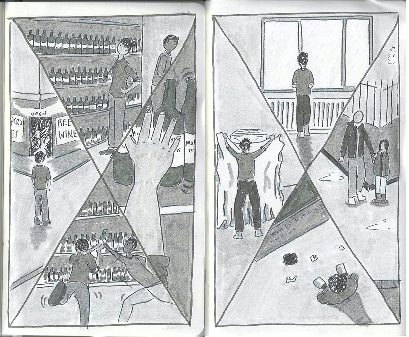 A comic journal page from Adam Westbrook’s sketchbook