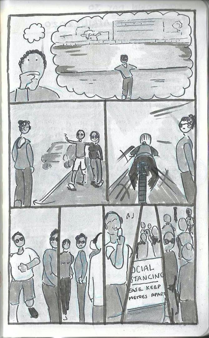 A comic journal page from Adam Westbrook’s sketchbook