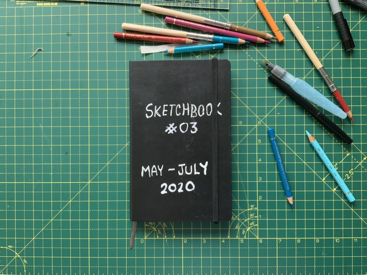 The cover of Adam’s third sketchbook