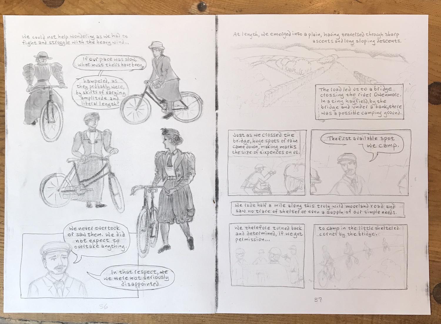 A page of sketches by Michi Mathias