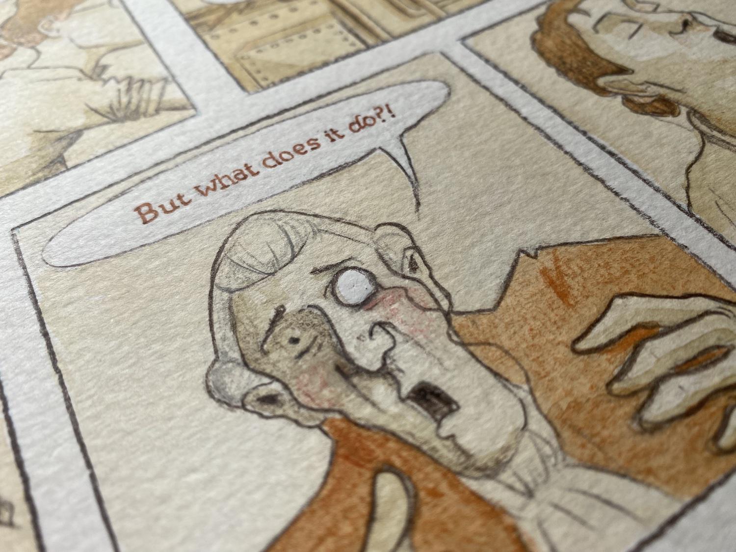 A close up photo from a one-page story by Adam Westbrook