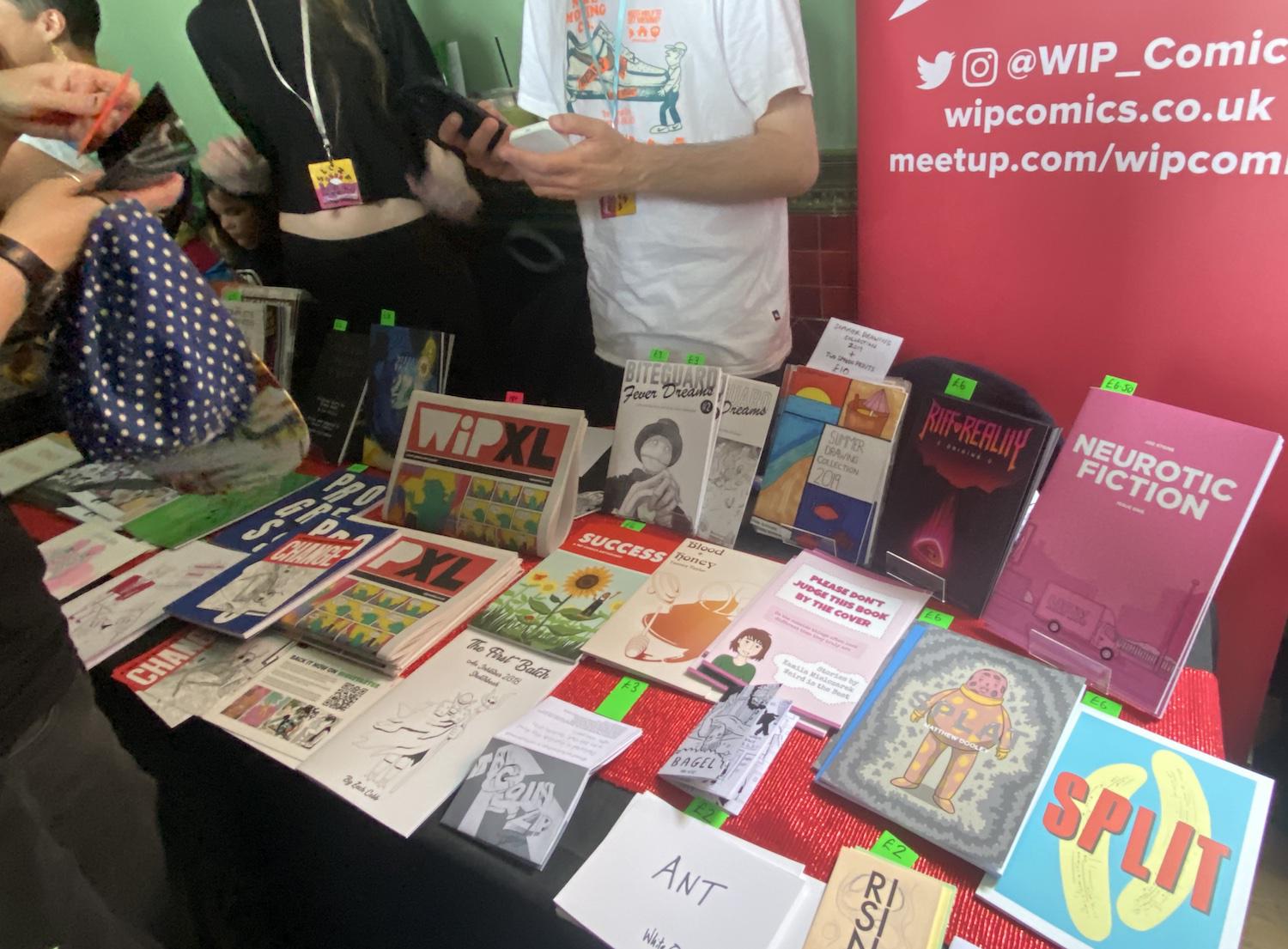 Copies of Biteguard Fever Dreams Issue 2 on sale at the South London Zine Fair