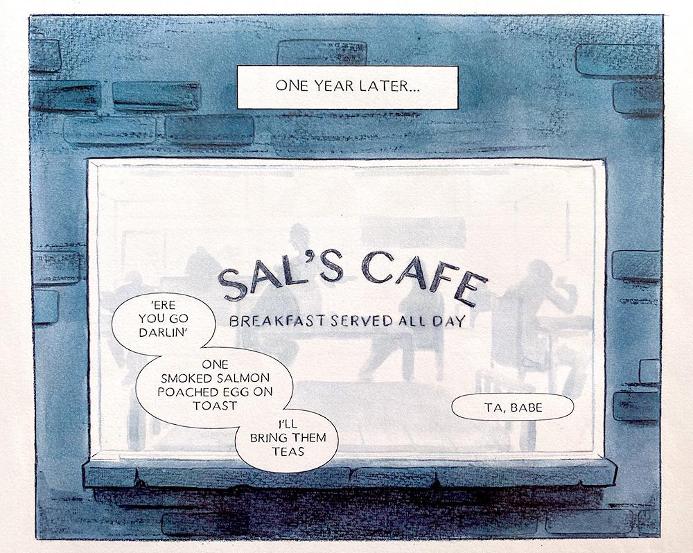 A panel from Adam Westbrook&rsquo;s debut graphic novel