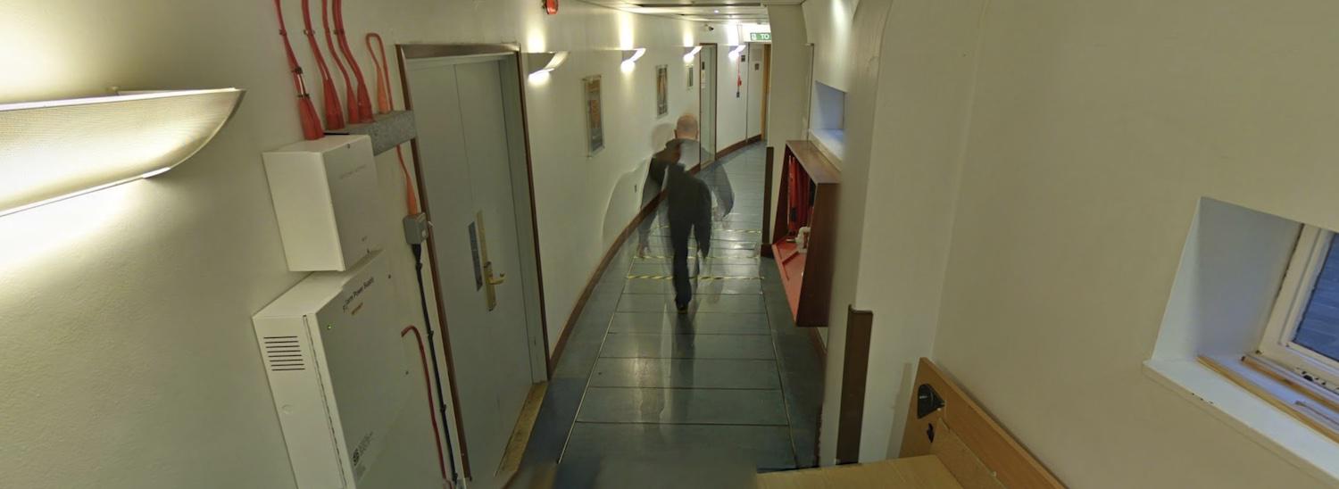 A photograph from Google Street View inside BBC Television Centre