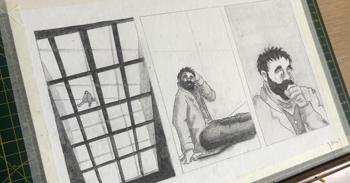 A panels from a work-in-progress comic by Adam Westbrook