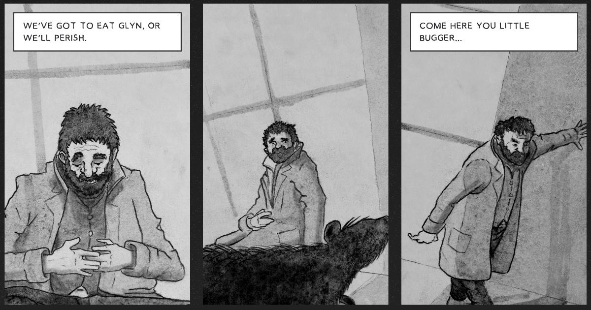 A panel from The Final Regrets of Glyndwr Michael, a short story by Adam Westbrook