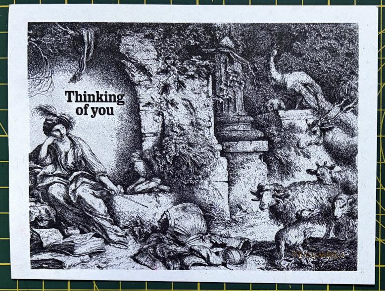 A photograph of a magic postcard, created by Robin Sloan